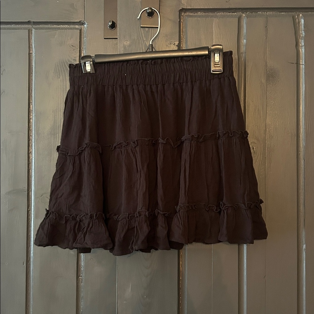 Black mini skirt with stretch waist band